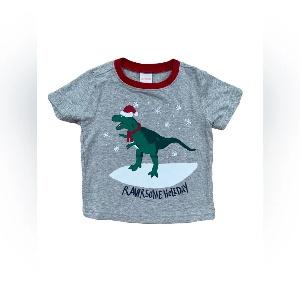 Gymboree Size 12-18 Months Holiday Dino Tee